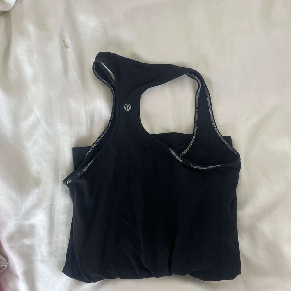 Black Lululemon long workout Tank Top